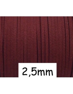 Cordon suédine 2,5mm rouge bordeaux