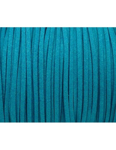 lanière simili daim bleu canard