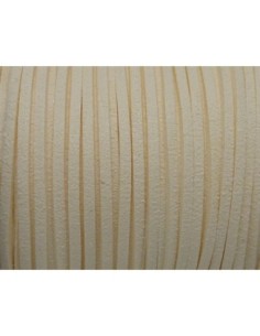 Cordon suédine de couleur blanc écru 2,5mm