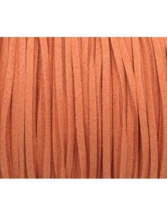 Cordon suédine de couleur orange saumon 2,5mm