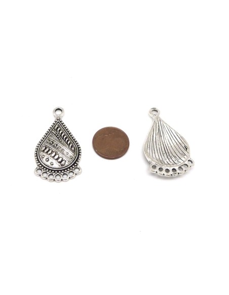 R-2 Connecteurs support losange, pour boucle d'oreille 37mm