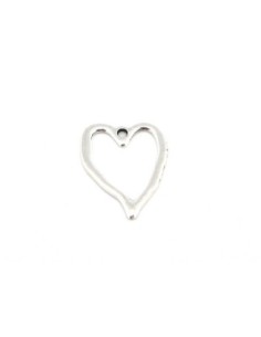 R-10 breloques coeur évidé en métal argenté martelé... 2