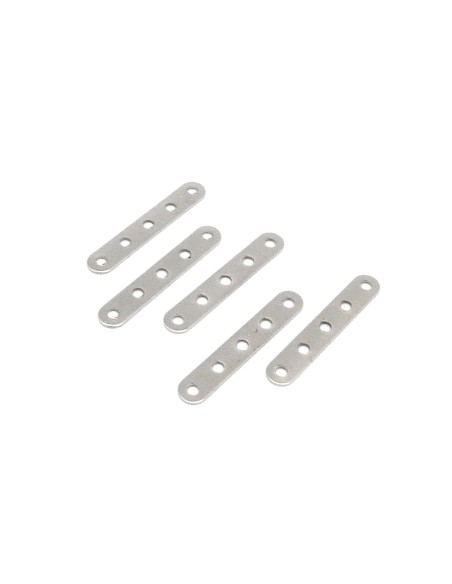 Perle intercalaire 5 trous en métal argenté