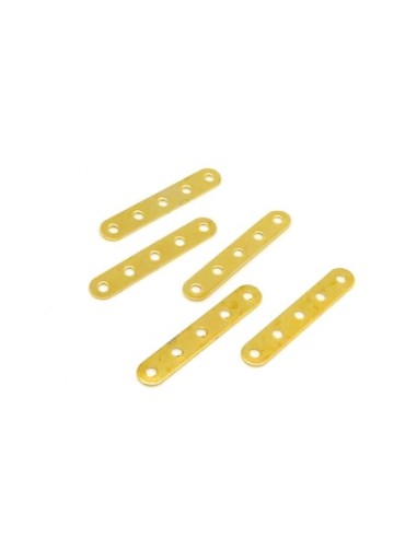 R-10 Perles multirangs, intercalaire,  5 trous en métal doré lisse 29mm