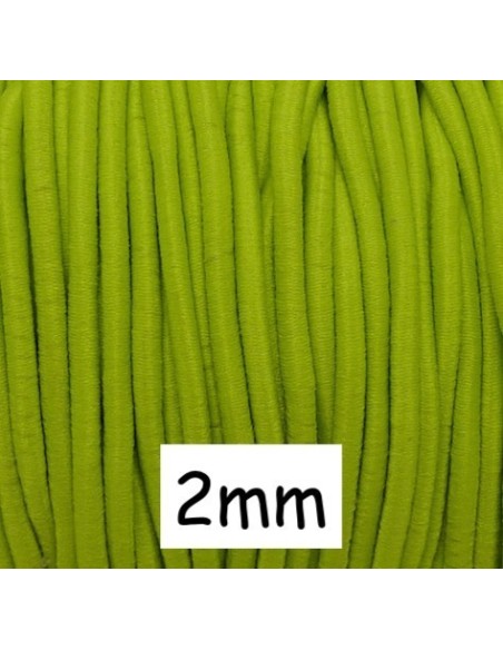 Fil élastique rond 2mm pas cher jaune chartreuse