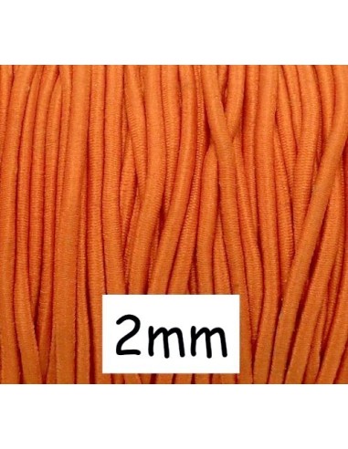 Fil élastique 2mm orange pour couture pas cher