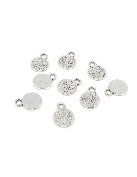 petite breloque sequin en métal argenté 