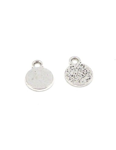 petite breloque sequin en métal argenté 