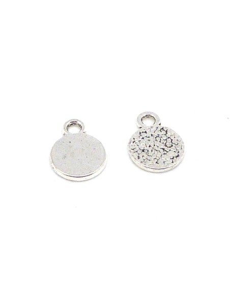 petite breloque sequin en métal argenté 