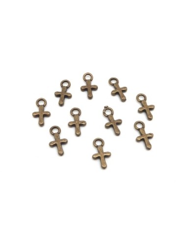 Charm croix bronze en métal petite