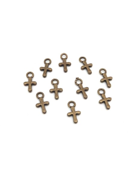 Charm croix bronze en métal petite