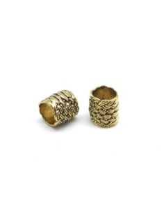 4 Grosses perles tube à gros trou 9,5mm en métal de...