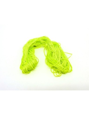 Echeveau de 29m de fil nylon vert chartreuse anis fluo 0,8mm pour tressage bracelet