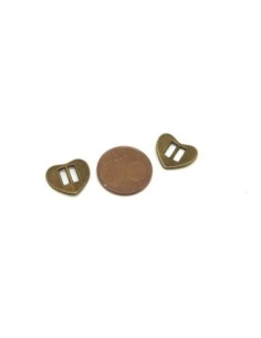 perle passant coeur metal bronze 2