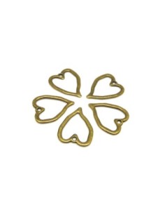 10 Pendentifs breloques coeur évidé en métal de couleur...