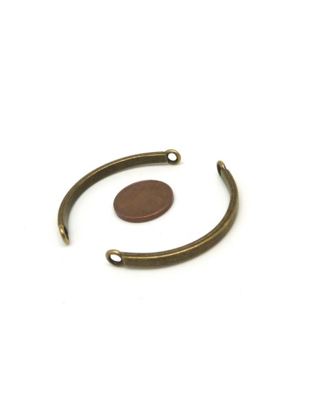 R-2 Intercalaires, demi jonc 4cm très incurvé, en métal de couleur bronze, pour bracelet bangle