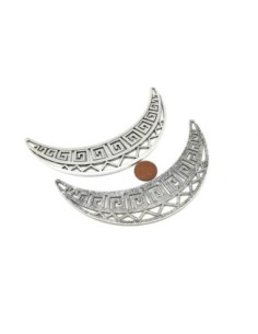 Plastron forme géométrique 115mm en métal argenté ajouré 2