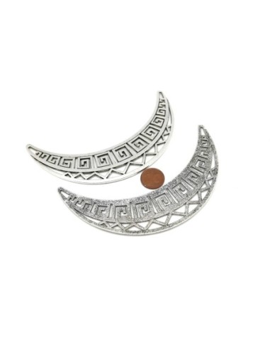 Plastron forme géométrique 115mm en métal argenté ajouré