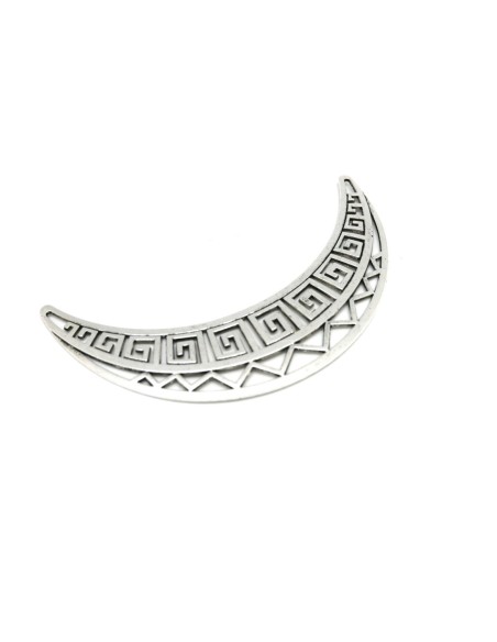 Plastron forme géométrique 115mm en métal argenté ajouré