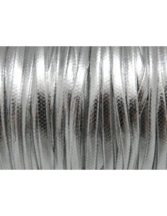 R-1m lanière cuir synthétique argenté 2,5mm aspect...