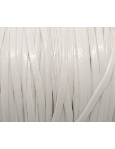 R-1m lanière cuir synthétique de couleur blanc 2,5mm aspect légèrement brillant