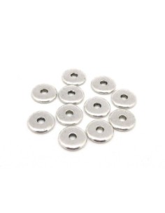 perle rondelle argenté en métal 10mm