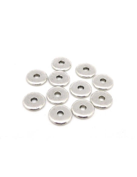 perle rondelle argenté en métal 10mm perle rondelle argenté en métal 10mm