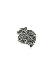 Pendentif feuille argenté en métal 2
