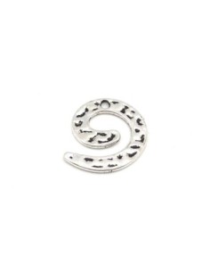 5 Breloques, pendentif spirale, escargot ou lettre "e" en...