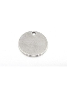 3 breloques sequin, pastille 24,5mm en métal argenté...