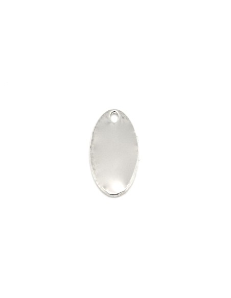 5 Breloques navette ovale 31,4mm x 15,8mm en métal argenté lisse vieilli