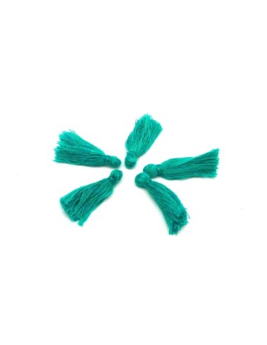 R-Lot de 5 Petits Pompons vert lumineux 2,5cm en polyester