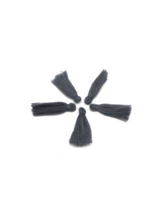 R-Lot de 5 Petits Pompons gris foncé 3cm en polyester
