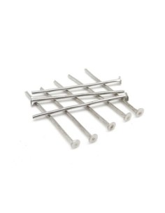 100 tiges métalliques clous à tête plate 3 cm en métal argenté