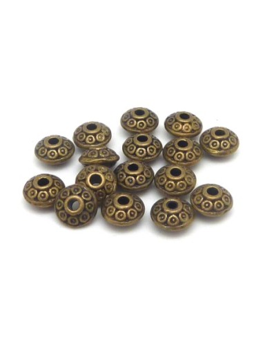 Perle toupie bronze en métal style ethnique