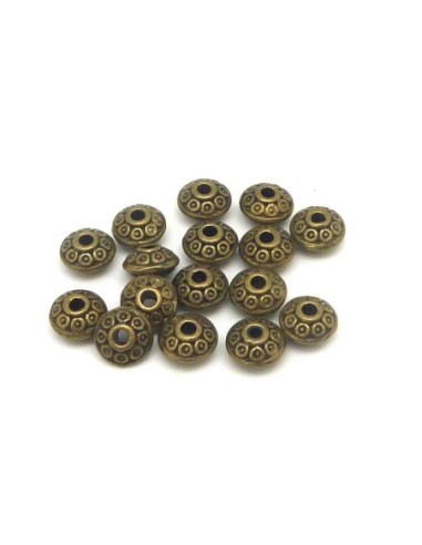 Perle toupie bronze en métal style ethnique