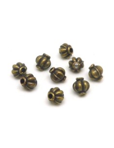 R-20 Perles toupies, striées, lanternes en métal de... 2