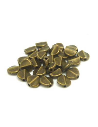 Perle pastille 7mm en métal de couleur bronze