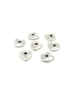 Perle rondelle intercalaire en métal argenté 12mm