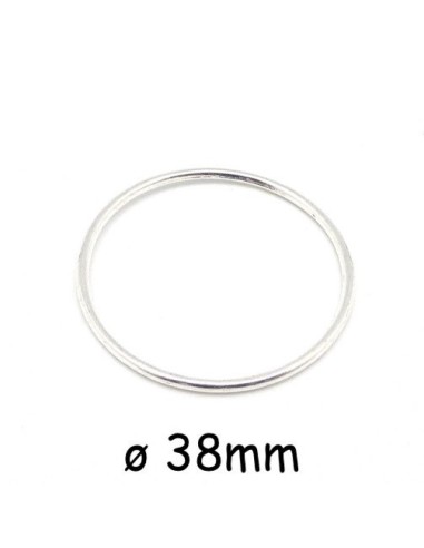 5 grands anneaux fermés cercles 38,2mm en métal argenté pour mini attrape rêve par exemple