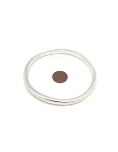 Grand Anneau connecteur 77,7mm en métal argenté irrégulier 