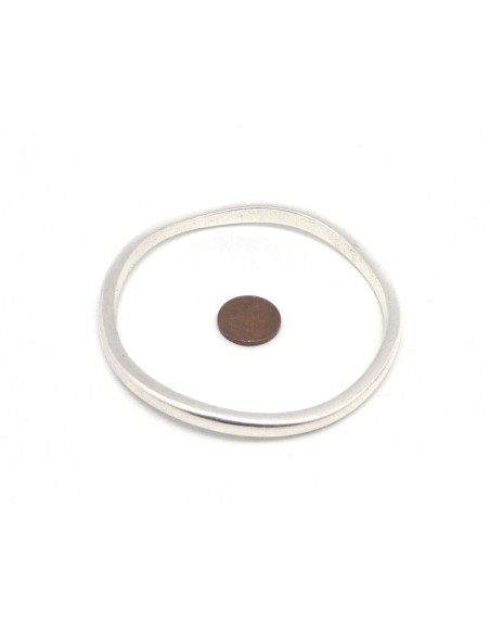 Grand Anneau connecteur 77,7mm en métal argenté irrégulier 