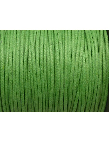 Cordon coton ciré vert pomme pour création DIY