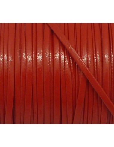 1m lanière cuir synthétique couleur rouge vif 2,5mm aspect brillant vernis idéal bracelet multirangs