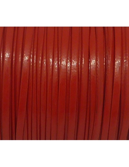 1m lanière cuir synthétique couleur rouge vif 2,5mm aspect brillant vernis idéal bracelet multirangs