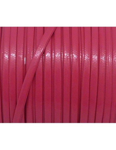 1m lanière cuir synthétique couleur rose vif fuchsia 2,5mm aspect brillant vernis idéal bracelet multirangs