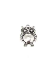 Pendentif hibou argenté pour création DIY