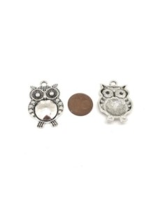 Pendentif hibou argenté pour création DIY 2