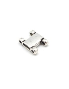 Perles passants slide métal argenté pour cordon de 2mm et lanière de 6mm