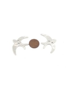 4 perles pendentifs passants hirondelle en métal argenté... 2